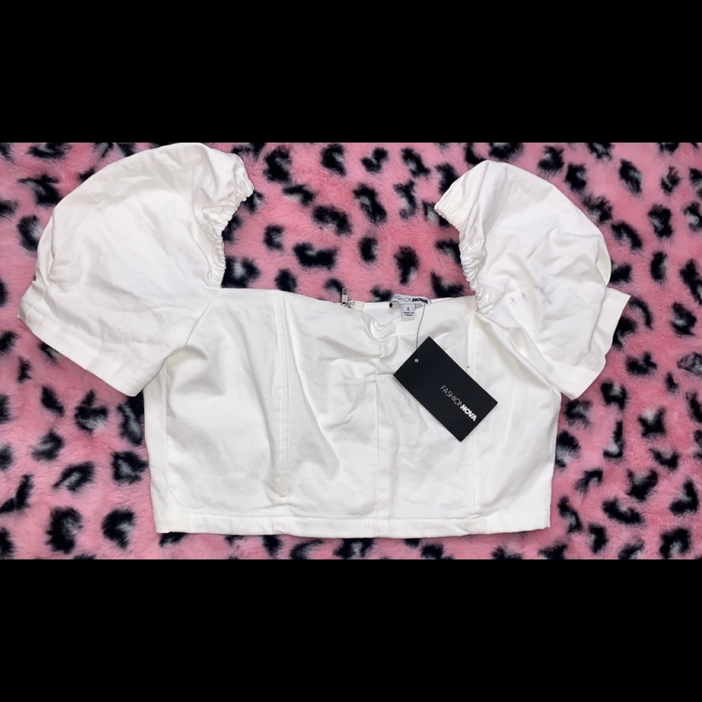 White cropped top